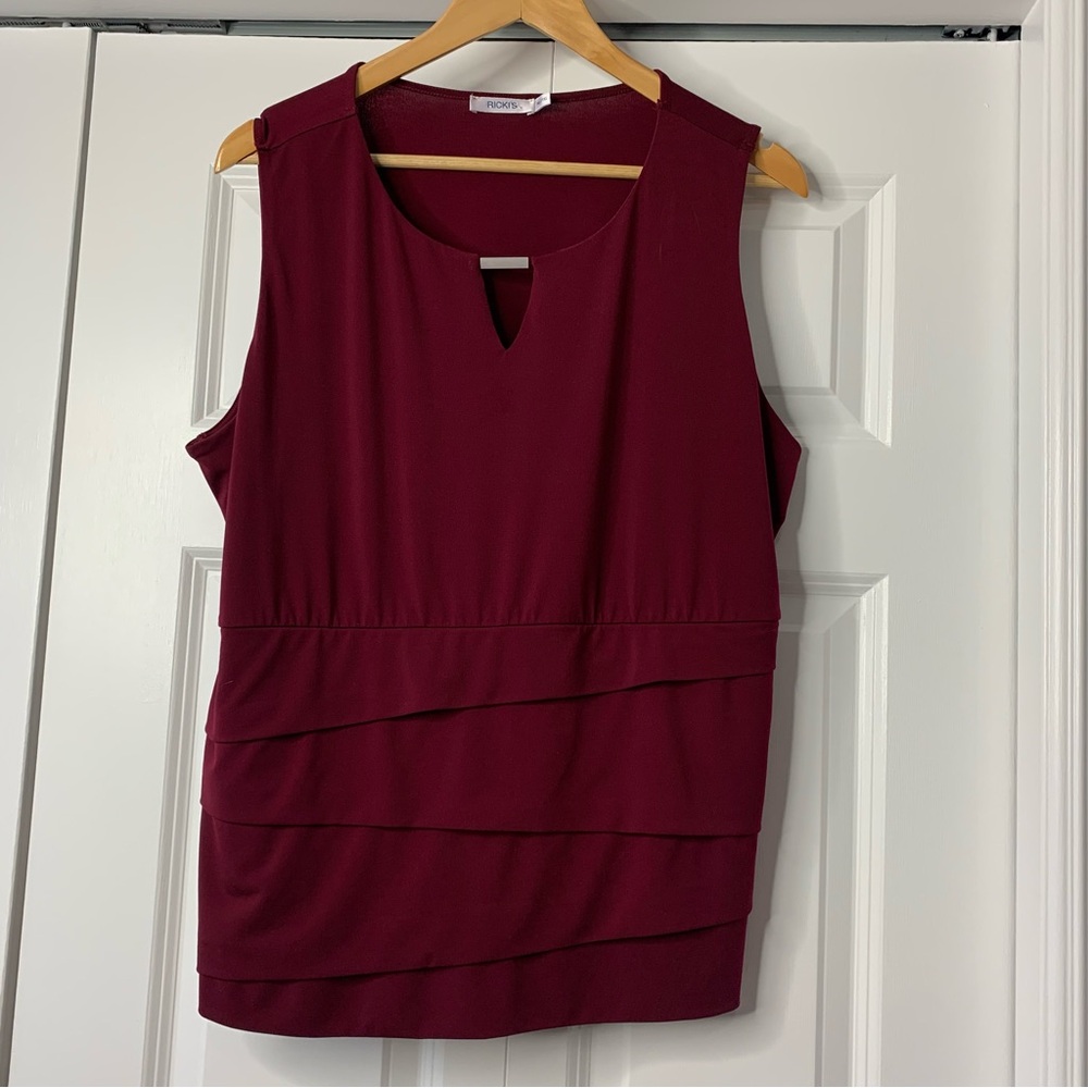 Ricki’s Burgundy Layered Ruffle Top XL